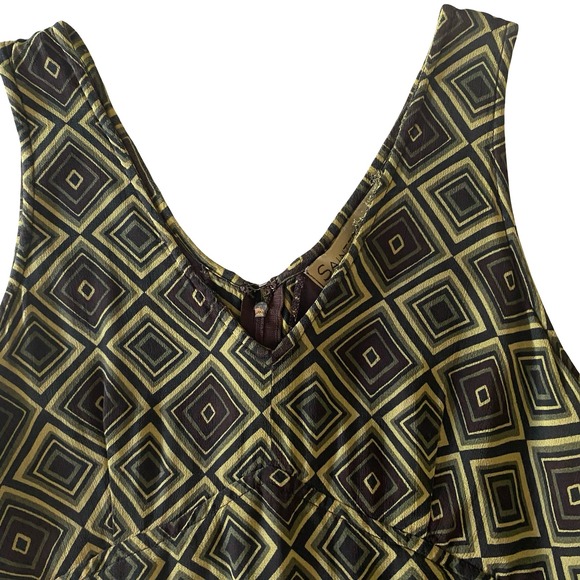 SAINT TROPEZ Geometric Print Maxi Dress V Neck Sleeveless Women Size M - Picture 5 of 12